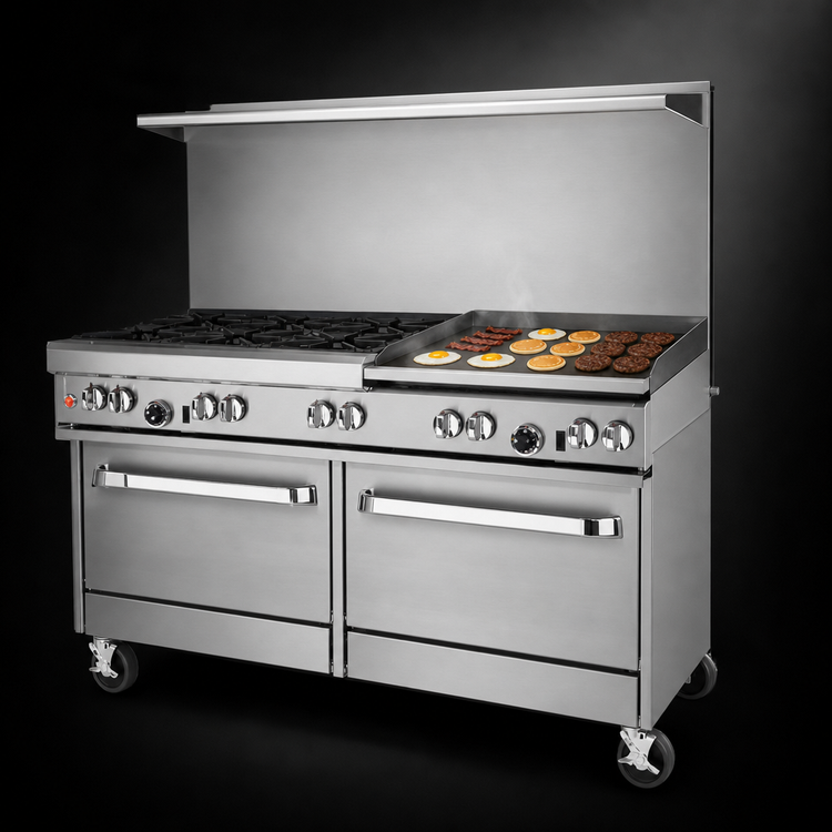 Product image #4 for Southbend Ultimate 60-Inch Gas Restaurant Range with 6 Open Burners, 24-Inch Griddle and 2 Cabinets
