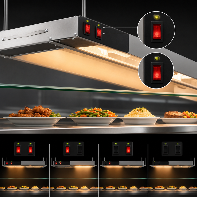 Product image #4 for RedHots 132-Inch High-Watt Lighted Single-Rod Strip Heat Lamp, 208V