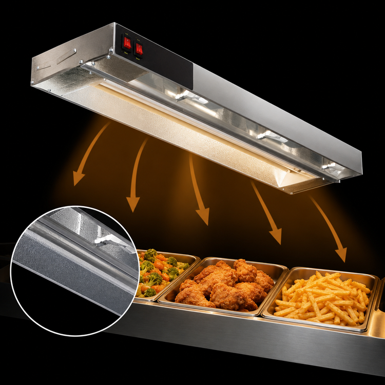 Product image #4 for Eagle RedHots 84-Inch Unlighted Single Rod Strip Heat Lamp with Remote, 240V, 1500W