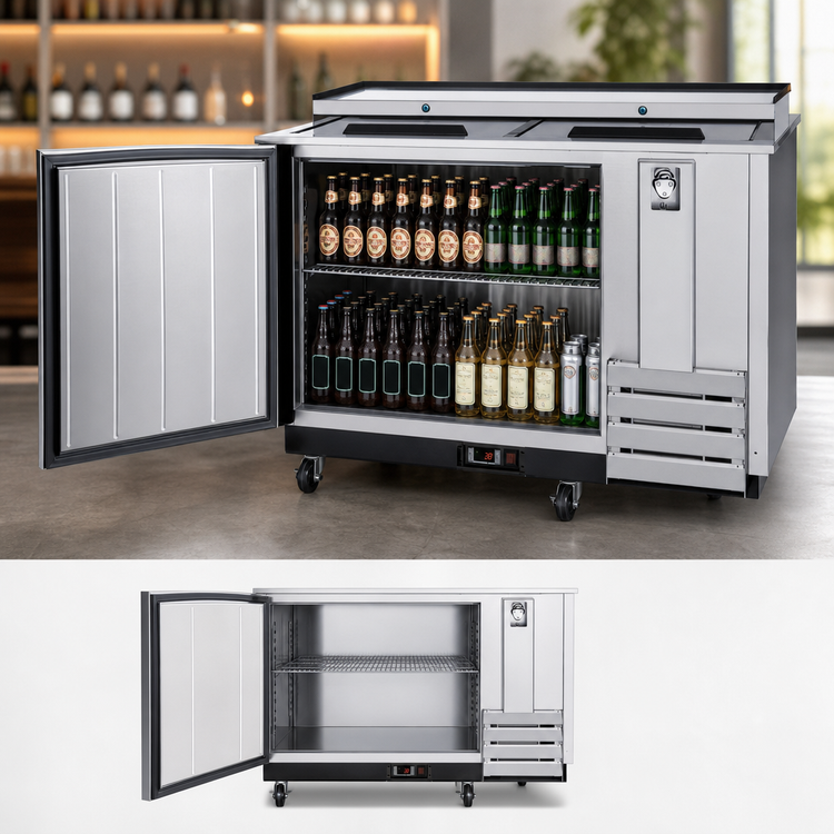 Product image #4 for KoolMore 50-Inch Commercial Bottle Cooler with Built-In Opener, 14 Cu. Ft., Stainless Steel, 115V
