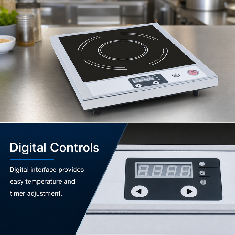 Product image #4 for Adcraft Slim Design Digital Single Burner Countertop Induction Cooktop, 120V