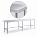 Thumbnail image #4 for Sapphire 108-Inch x 14-Inch 18-Gauge 430 Stainless Steel Flat Top Underbar Work Table with Open Base and Galvanized Legs