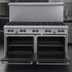 Thumbnail image #4 for Signature G Starfire Pro Series 60-Inch Gas Restaurant Range with 10 Open Burners and 2 Standard Ovens