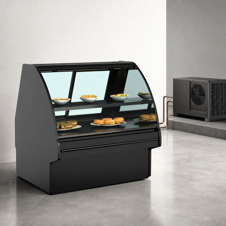 Product image #4 for Structural Concepts Fusion® Remote Refrigerated Deli Service Case with Curved Lift-Up Front Glass, 148-1/2 Inch Wide