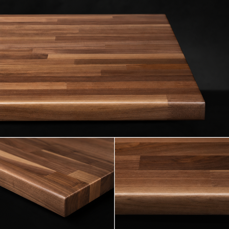 Product image #4 for Boos Block American Black Walnut Blended Edge-Grain Kitchen Countertop, 72 Inches W x 42 Inches D x 1-1/2 Inches Thick, Flat No Backsplash