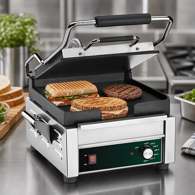 Product image #4 for Waring Tostato Perfetto Compact Flat Cast-Iron Panini Grill with Timer, 120V