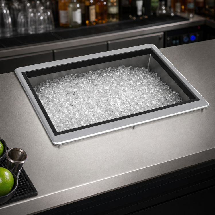 Product image #4 for Advance Tabco Bar King (Supreme) Drop-In Insulated Ice Bin with Sliding Cover, 75 lb Capacity
