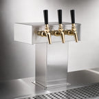 Thumbnail image #4 for Perlick Corporation 3780-3BTF Air-Cooled Stainless Steel Tee Beer Tower, Tarnish-Free Brass Finish, 3 Faucets, Countertop Mount