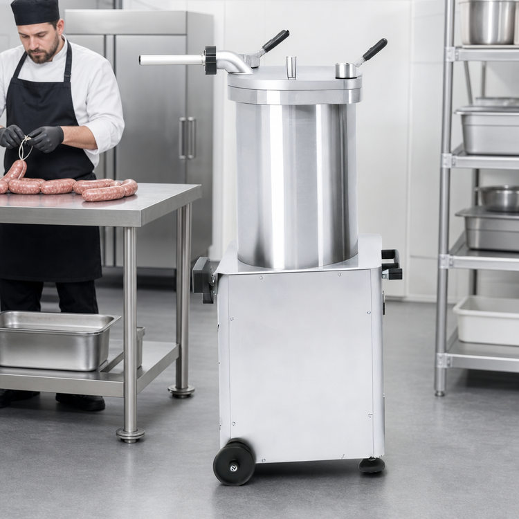 Product image #4 for Trento Automatic Vertical Hydraulic Piston Sausage Stuffer, 95 lb. Capacity, Fixed Barrel