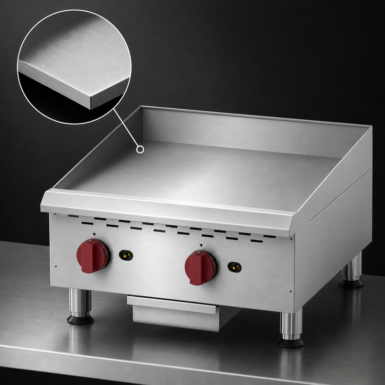 Product image #4 for Omcan USA 24-Inch Countertop Gas Griddle with 3/4-Inch Smooth Steel Plate, 60,000 BTU