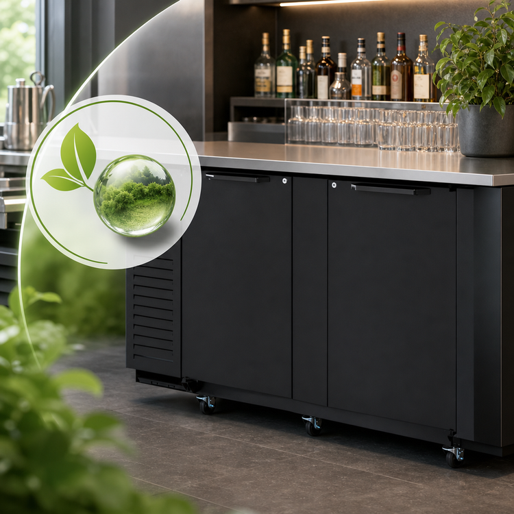 Product image #4 for Turbo Air Super Deluxe 2-Section Back Bar Cooler with Solid Doors, 69 Inch, 23 Cu. Ft.