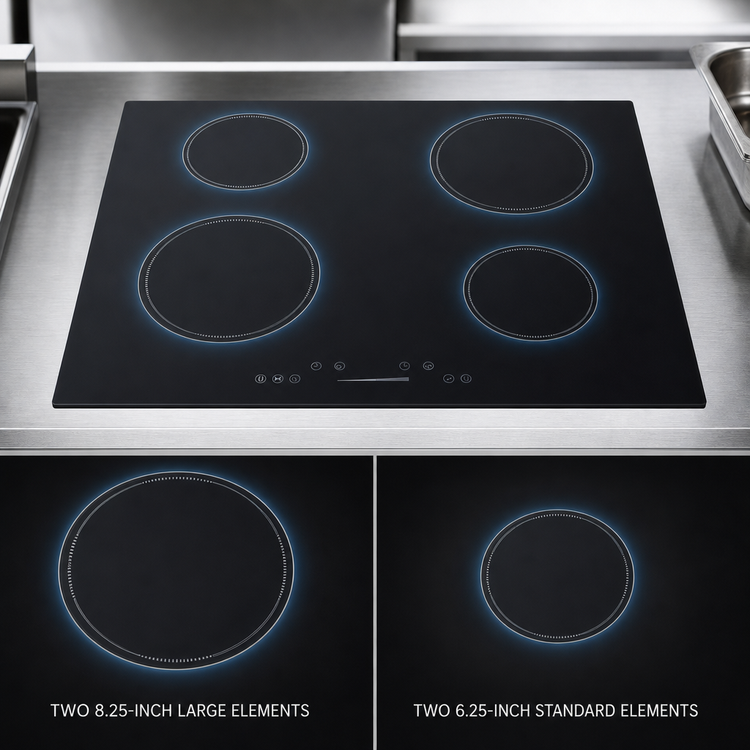 Product image #4 for Summit Commercial 30-Inch 4-Zone Drop-In Induction Cooktop with Black Glass Surface