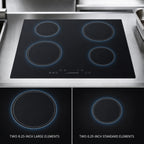 Thumbnail image #4 for Summit Commercial SINC4B301B 30-Inch 4-Zone Commercial Drop-In Induction Cooktop, Black Glass, Digital Touch Controls