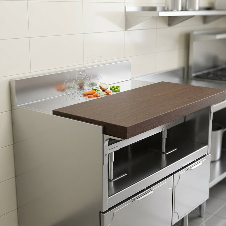 Product image #3 for La Rosa Refrigeration L-71120-30 120-Inch Dry Drawer Base Equipment Stand with 9.5-Inch Richlite Cutting Board