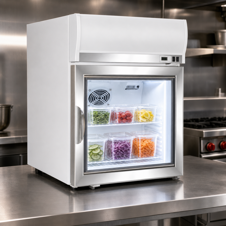 Product image #4 for Maxx Cold X-Series Countertop Reach-In Freezer Merchandiser, One Section, 2.6 Cu. Ft., Triple-Pane Glass Door, White
