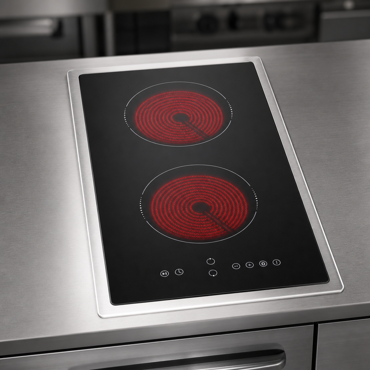 Product image #5 for Summit Commercial 2-Burner Drop-In Radiant Electric Cooktop with Black Ceramic Glass Surface, 115V