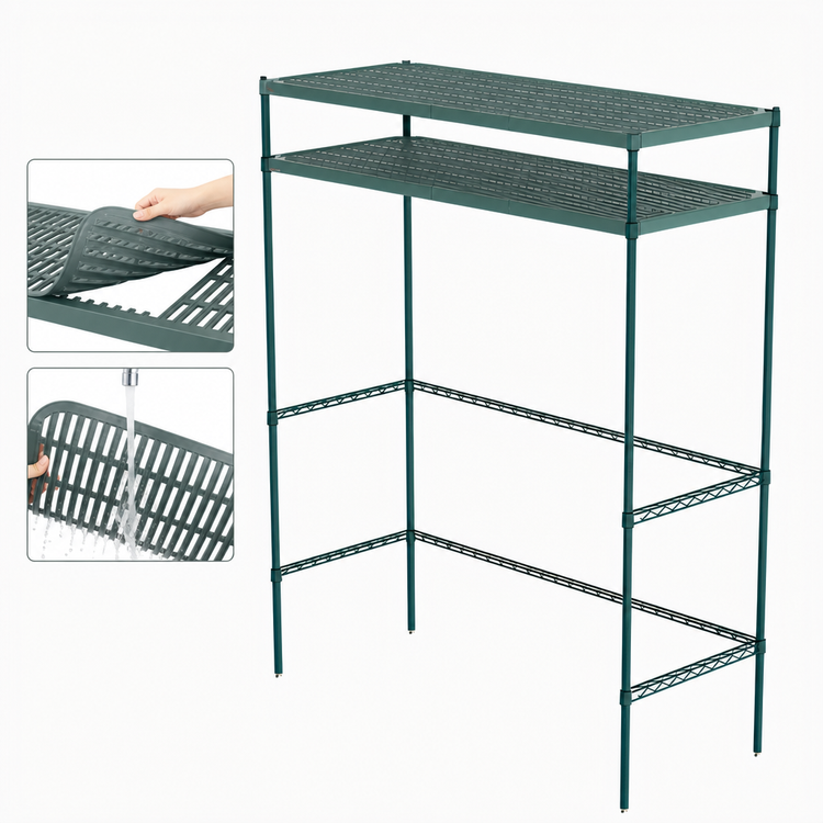 Product image #4 for Metro Super Erecta Pro 60 Inch Wide x 24 Inch Deep Food Locker Housing Unit with 2 Overhead Shelves