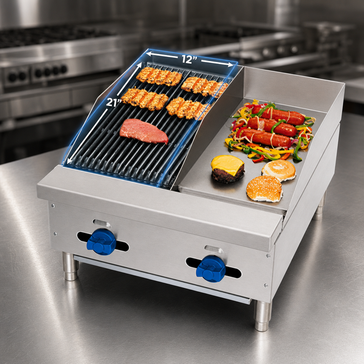 Product image #4 for Comstock-Castle 24-Inch Countertop Gas Char-Broiler/Griddle Combination