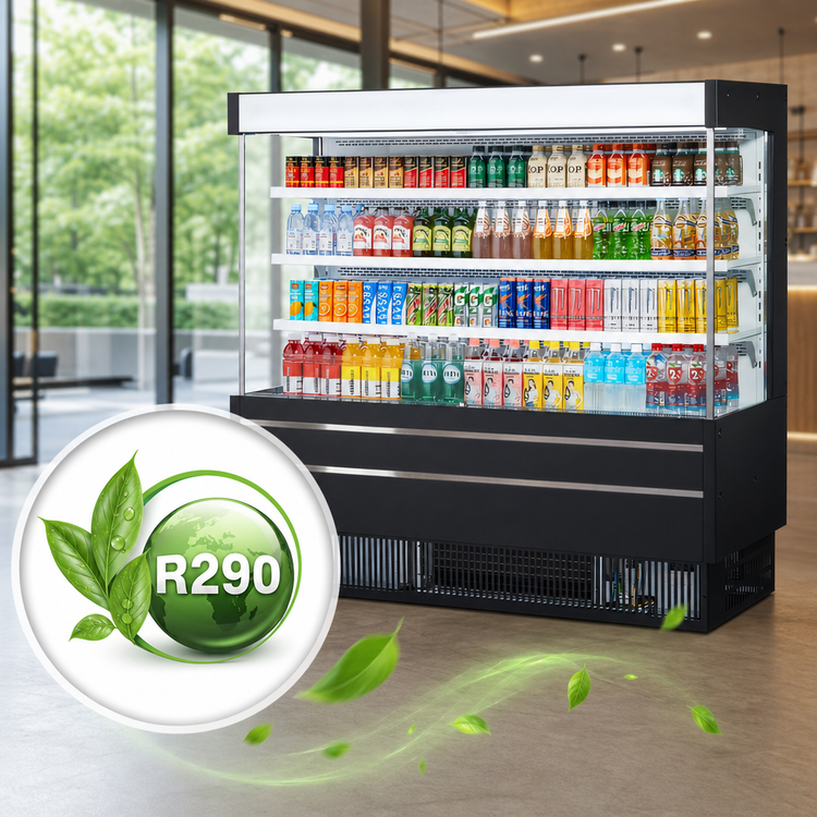 Product image #5 for Turbo Air 64-Inch Vertical Air Curtain Open Display Merchandiser, 17.2 Cu. Ft., Self-Contained Refrigeration