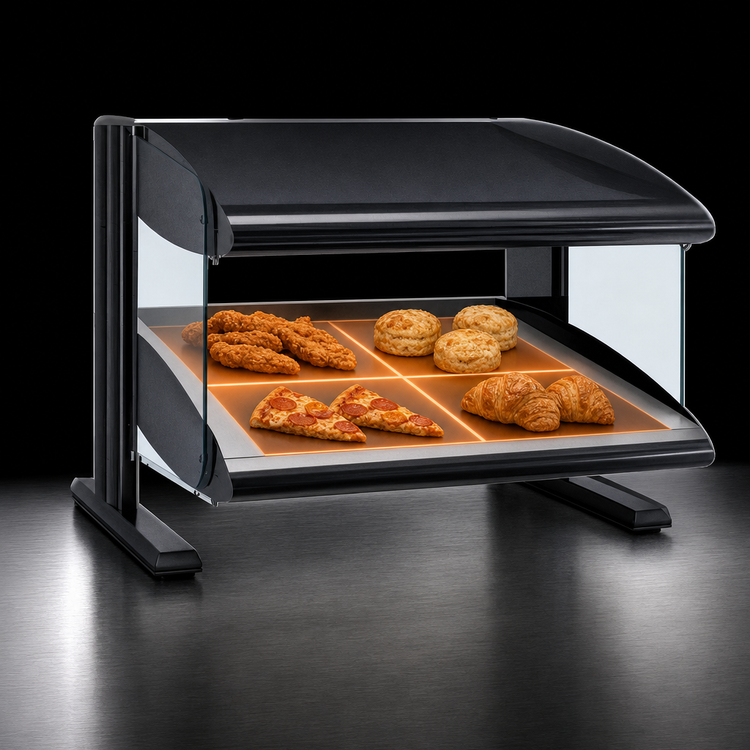 Product image #4 for Hatco Spot On 30-Inch Slant Countertop Heated Zone Merchandiser Warmer, Single Shelf, 4 Zones