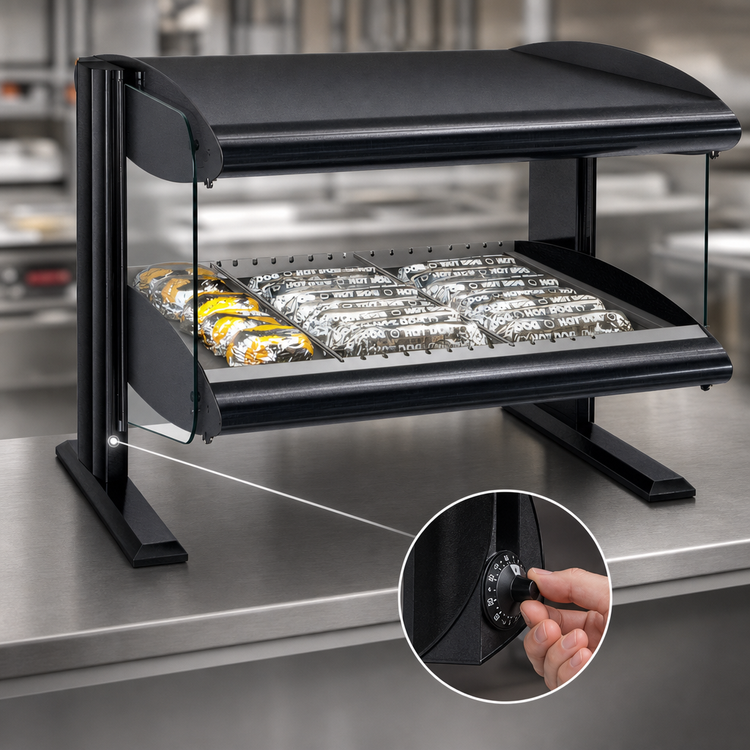 Product image #4 for Hatco HXMH-30 Horizontal Heated Merchandiser Hot Food Warmer, 30-Inch Countertop, 1 Shelf