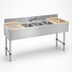 Thumbnail image #4 for Advance Tabco Underbar Basics 84-Inch 3-Compartment Stainless Steel Underbar Sink Unit with Left and Right Drainboards and Faucet