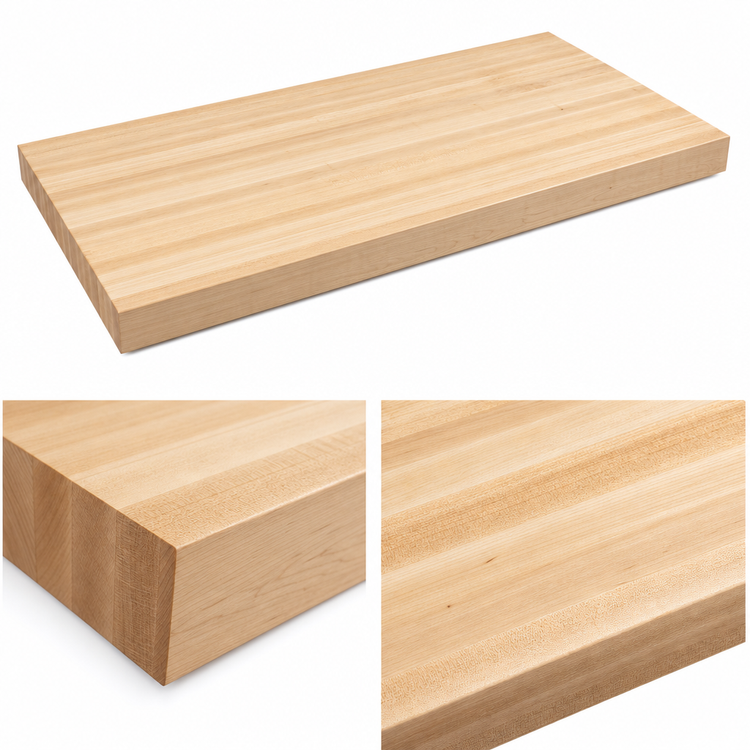 Product image #4 for John Boos Boos Block 132-Inch x 36-Inch Kitchen Countertop, 1-1/2-Inch Thick, Edge Grain Northern Hard Rock Maple, Penetrating Oil Finish