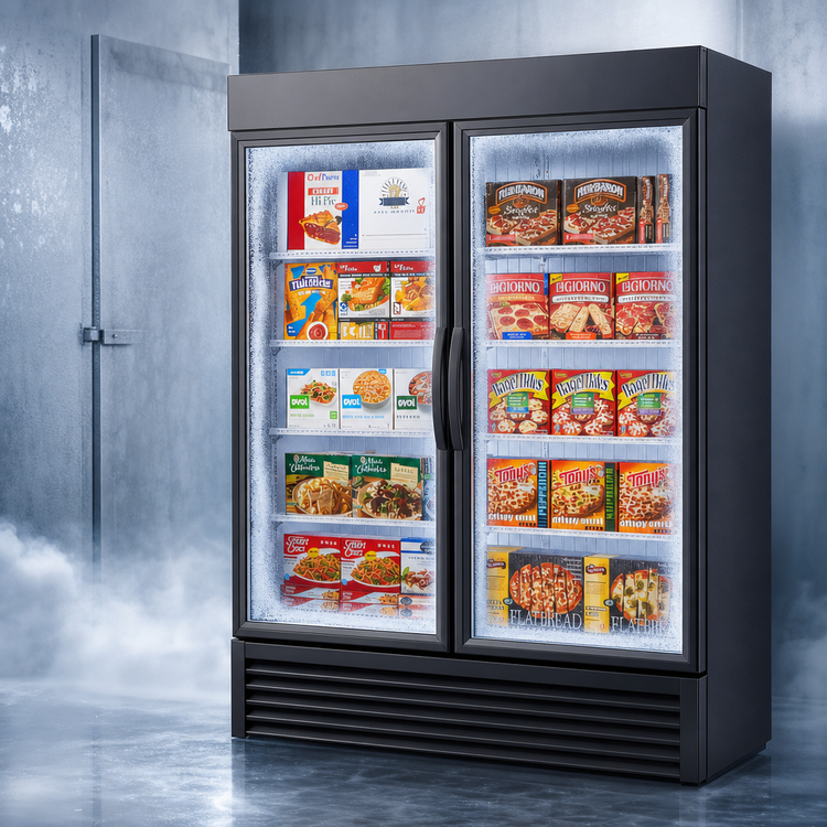 Product image #4 for True Two-Section Glass Door Freezer Merchandiser, 54-Inch Wide, Self-Contained Bottom Mount