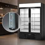 Thumbnail image #4 for Beverage Air MarketMax™ MMR49HC-1-B-IQ Two-Section Reach-In Glass Door Refrigerated Merchandiser, 46.15 cu. ft., Black, Bottom-Mount R290