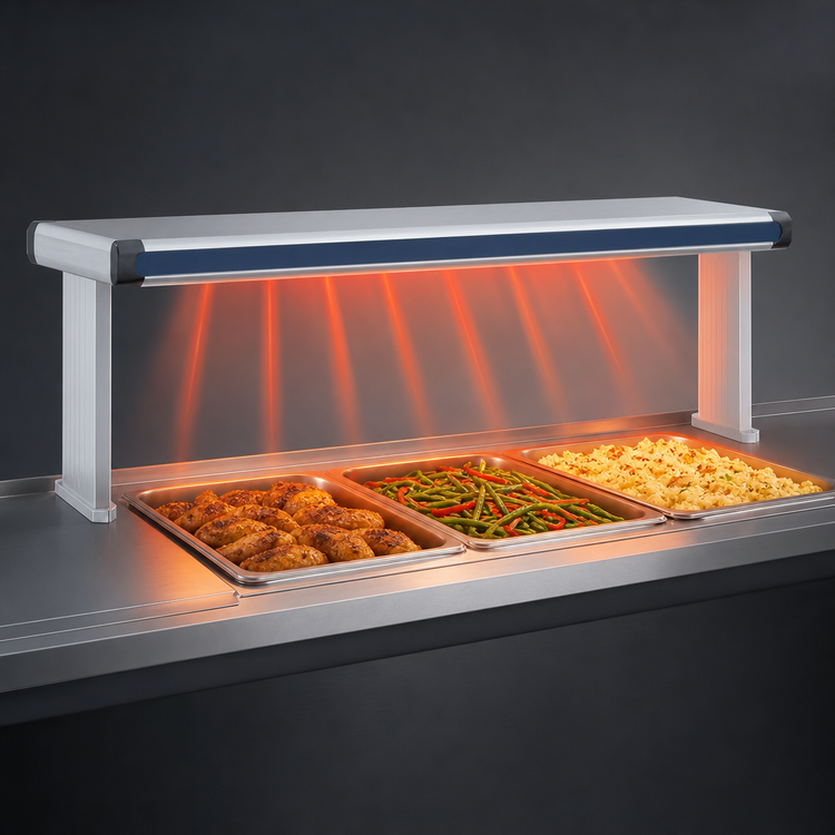 Product image #4 for Hatco Glo-Ray Designer Dual Strip Heat Lamp with Lights, 27-1/2-Inch Wide, Aluminum, 1.12 kW