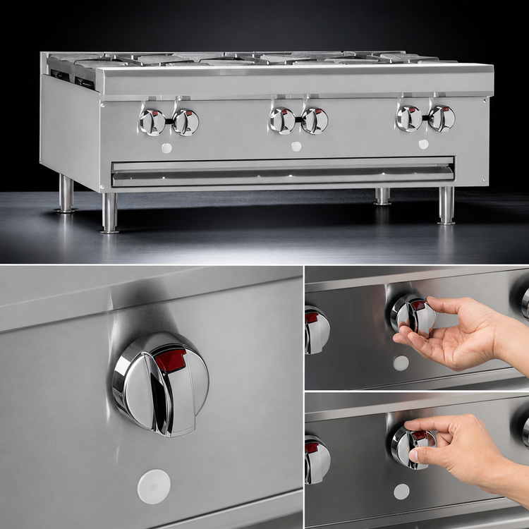 Product image #4 for Southbend HDO-48SU 48-Inch Step-Up Gas Countertop Hot Plate with 4 Open Burners and 4 Step-Up Burners