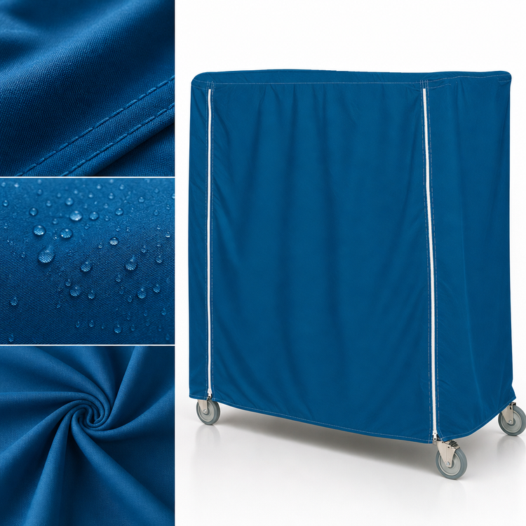 Product image #4 for Metro 48 x 24 x 62 Inch Marine Blue Denier Nylon Cart Cover with Velcro Fastener