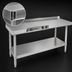 Thumbnail image #4 for John Boos Stallion 84-Inch x 24-Inch Economy Stainless Steel Work Table with Rear Riser and Adjustable Undershelf