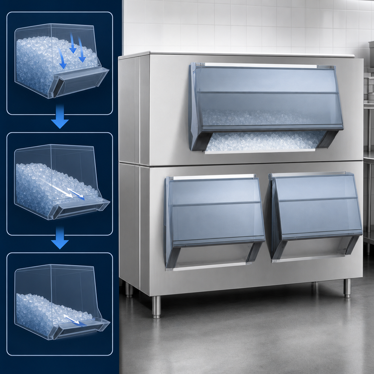 Product image #4 for Follett SmartGATE SG4600-72 Double Door Upright Ice Bin with 4640 lb Capacity