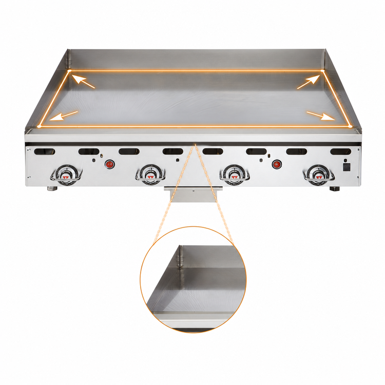 Product image #4 for Vulcan MSA24 Heavy Duty Countertop Gas Griddle with 24 x 24 Inch Smooth Steel Plate, 54,000 BTU