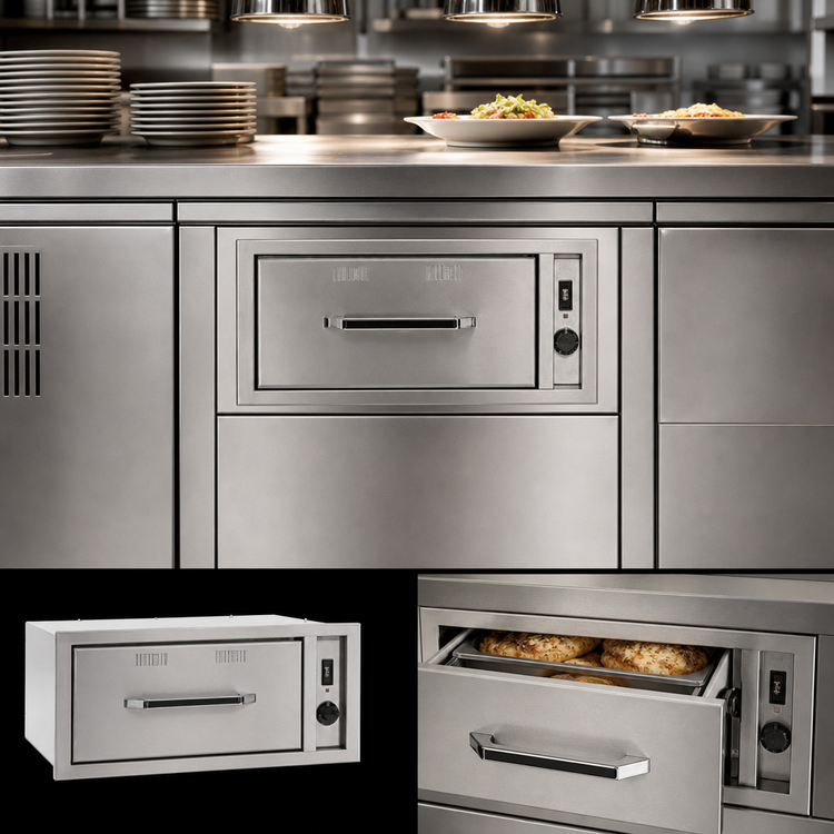 Product image #4 for RedHots Built-In Narrow Single-Drawer Warming Drawer, 240V, Stainless Steel