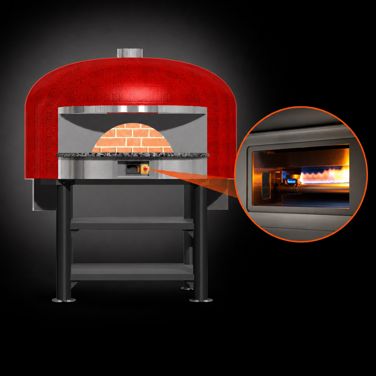 Product image #4 for Marra Forni NP150W Neapolitan Round Wood-Fired Pizza Oven with Brick Deck and Stand