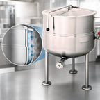 Thumbnail image #4 for Cleveland Range KDL40 40-Gallon Direct Steam Kettle, 2/3 Jacket, 316 Stainless Steel Interior, Tri-Leg Base