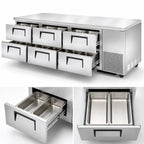 Thumbnail image #4 for True Mfg. - General Foodservice TUC-93D-6-HC 3-Section Undercounter Refrigerator, 6 Drawers, Stainless Steel, 93.25" Wide