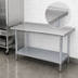 Thumbnail image #4 for Advance Tabco 84-Inch x 24-Inch 16-Gauge 430 Stainless Steel Work Table with Rear Up-Turn and Galvanized Undershelf