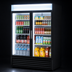 Thumbnail image #5 for Turbo Air Two-Section Black Glass Door Refrigerated Merchandiser, 45.97 Cu. Ft., Self-Contained, Bottom-Mount Compressor