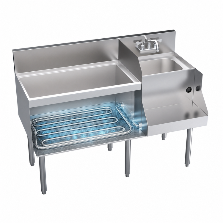 Product image #5 for Krowne Royal Series 48-Inch Underbar Ice Bin/Cocktail Station with Left Ice Bin and Blender Station