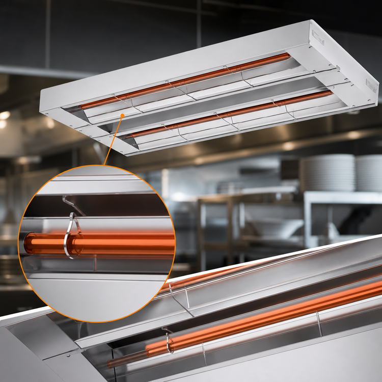 Product image #4 for Hatco Glo-Ray 60-Inch Double Infrared Strip Heater, Unlighted, Aluminum, 2.8 kW