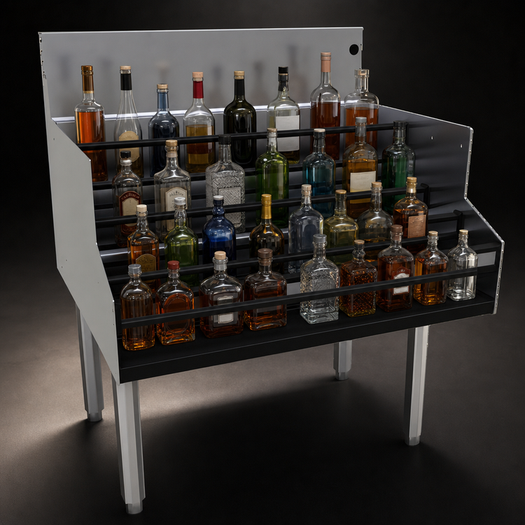 Product image #4 for Glastender LDA-30S Free Standing Underbar Liquor Steps, 30 Inch x 24 Inch, 4-Step