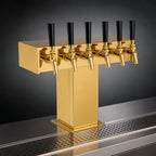 Thumbnail image #4 for Perlick Corporation EA2110-6BTF 6-Faucet Air-Cooled Countertop Tee Beer Dispensing Tower, Tarnish-Free Brass