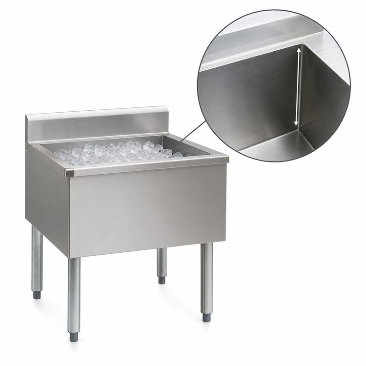 Product image #4 for Eagle Group 2200 Series Underbar Ice Bin/Cocktail Unit, 24 x 24 Inches, 125 lb Capacity