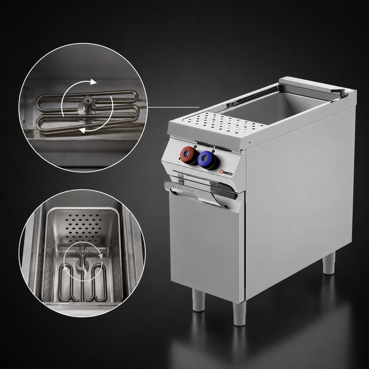 Product image #4 for Rosito Bisani CPE1 Electric Single-Tank Floor Model Pasta Cooker with Automatic Water Fill