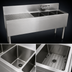 Thumbnail image #4 for Glastender Three-Compartment Stainless Steel Underbar Sink Unit with Left Drainboard, 60W x 19D