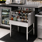 Thumbnail image #4 for John Boos UBLD-2118 Freestanding Underbar Liquor Bottle Display, 4-Step, Stainless Steel, 18"W x 21"D