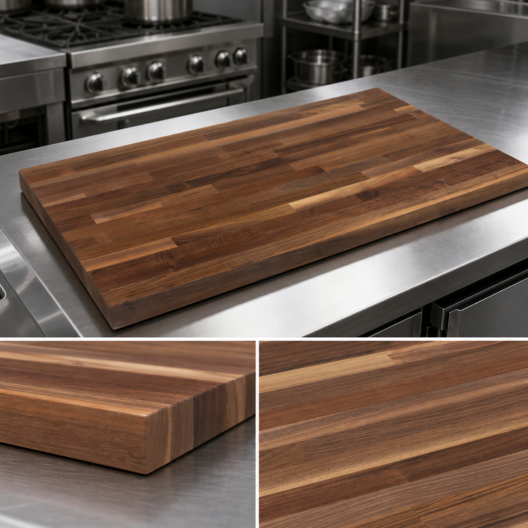 Product image #4 for Boos Block American Black Walnut Kitchen Countertop, 42 x 27 Inch, Blended Rails Edge Grain, 1-1/2 Inch Thick, Oil Finish